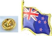 New Zealand Flag on Staff Lapel Pin