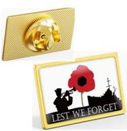 New Zealand Flag on Staff Lapel Pin