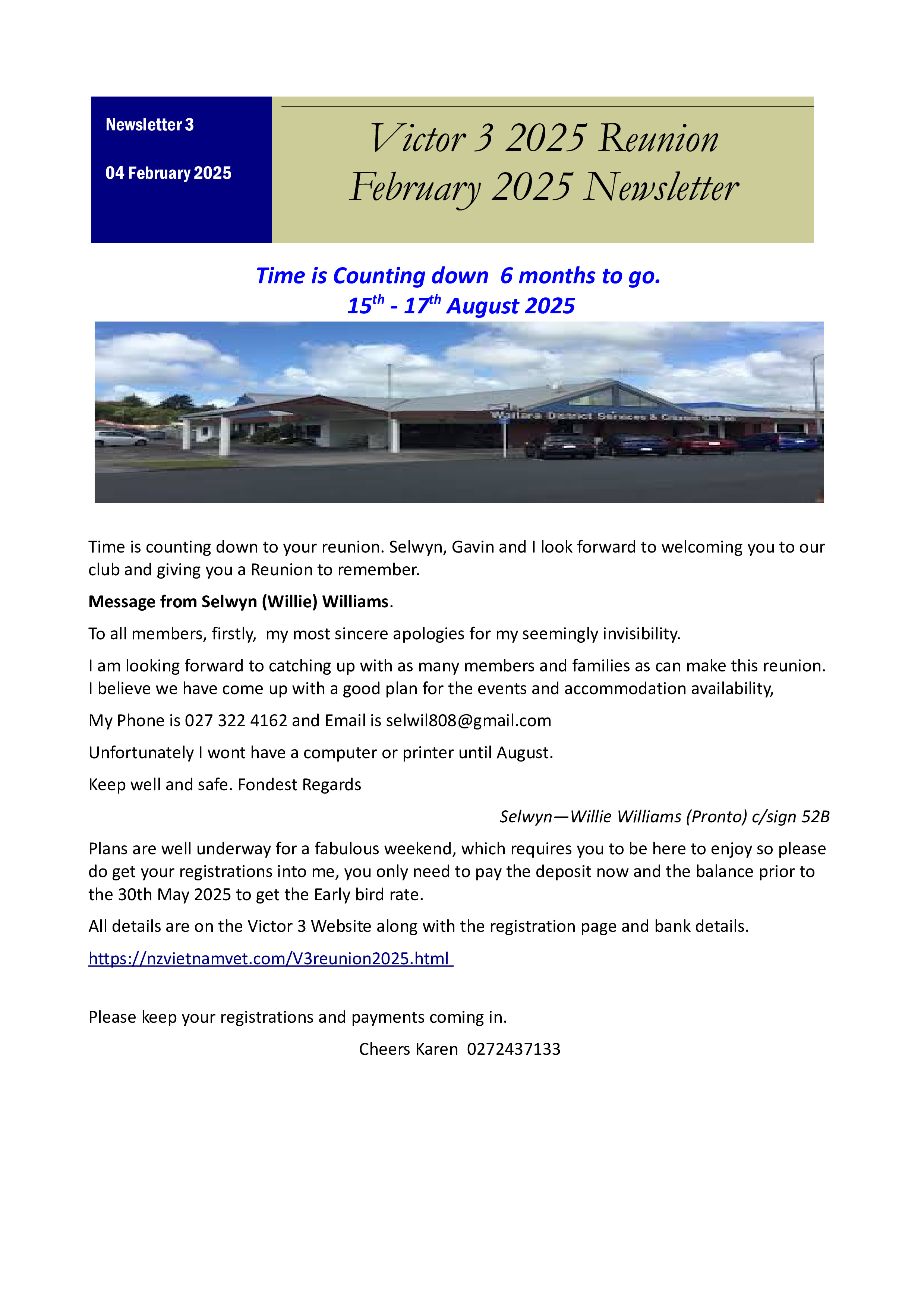 V3 2025 Reunion newsletter no. 3